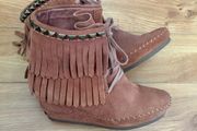 ASH suede wedge fringe shoes stud detail 6/39