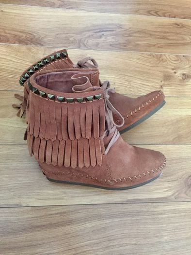 ASH suede wedge fringe shoes stud detail 6/39
