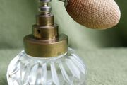 Vintage Iridescent Glass Perfume Bottle and Puffer.