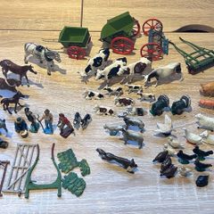 Vintage Lead Metal Farm Bundle Animals, People & Equipment