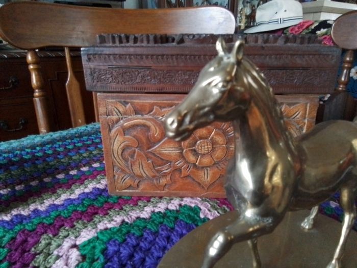 Large Brass Horse Ornament