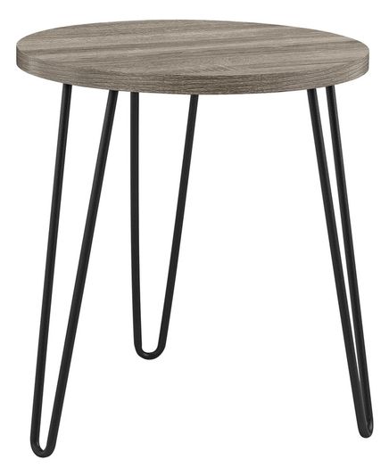 Dorel Owen Retro Round End Table- Grey Oak - 3613307COMUK