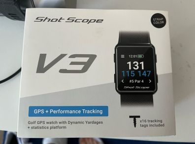 shotscope v3 range finder watch with tags
