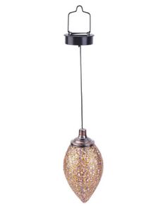 BRAND NEW 2pcs LED Solar Rugby Iron Chandelier Hollow Lights Outdoor Garden Light Lamp