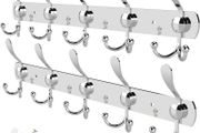 Coat Hooks for Wall - Stainless Steel Coat Racks (2 Pack) - Heavy Duty Coat Hooks Wall Mounted - Premium Design Rust Free Coat Hanger Wall for Robe and Clothes (FREE POSTAGE)