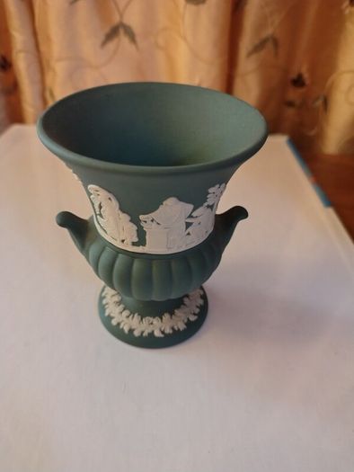 Vintage Wedgwood Miniature Green Grecian Urn