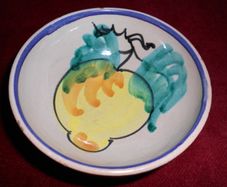 Antique Display Hand Painted Pottery Bowl 4.5"(Small)