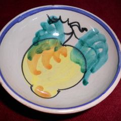 Antique Display Hand Painted Pottery Bowl 4.5"(Small)