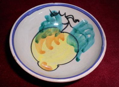 Antique Display Hand Painted Pottery Bowl 4.5"(Small)