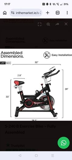 Exercise spin bike