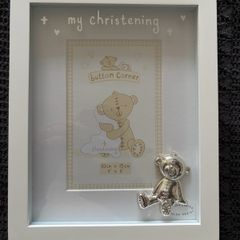 Button Corner My Christening Photo Frame