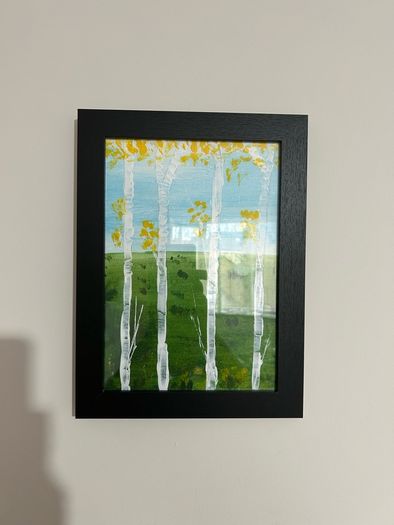 Birch trees landscape painting