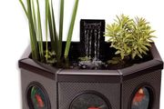 Affinity View Half-Moon Living Water Feature Patio Pool Pond, with Inpond 5-in-1 2000 Filter Pump &amp; LED Spotlight, 3 Attractive Fountain Feature Heads, 1 Planting Basket (FREE POSTAGE)
