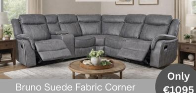 Bruno Corner Fabric Recliner Sofa