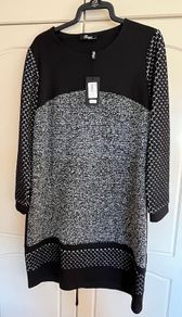 Peruzzi black and grey workwear dress - Size 14