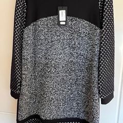 Peruzzi black and grey workwear dress - Size 14
