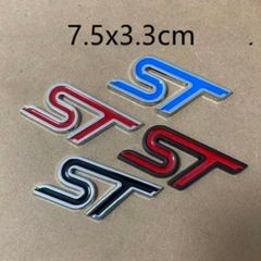 Ford ST Badge Metal Styling Red Blue Black ST Chrome Car Emblem Badge Auto Decal 3D Sticker Emblem for Ford Focus ST Mondeo