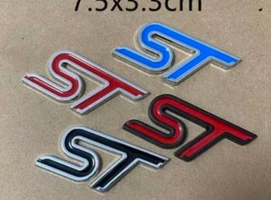 Ford ST Badge Metal Styling Red Blue Black ST Chrome Car Emblem Badge Auto Decal 3D Sticker Emblem for Ford Focus ST Mondeo
