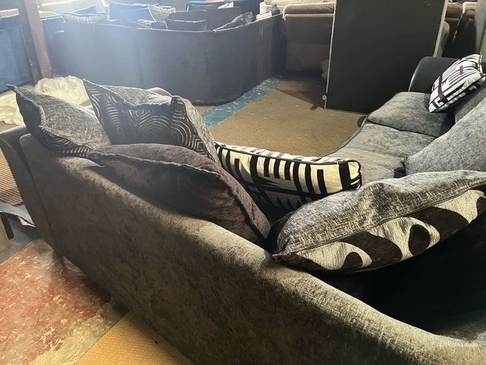 black/grey corner sofa couch