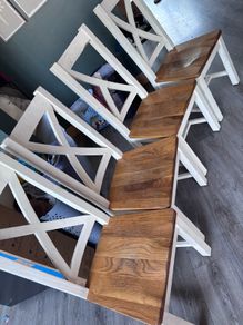 solid pine chairs x 4