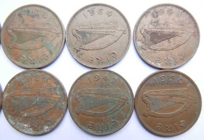 Vintage- Ireland, 1 Pingin Bronze Coins