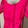 Stunning Fuchsia Pink Floral Lace Occasion Dress | Open Back Detail Image 4