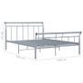 Bed Frame Grey Metal 140x200 cm Image 6