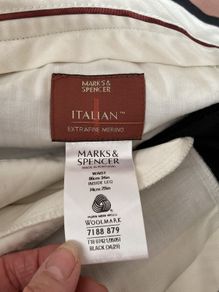 Italian extra fine merino trousers black M& S 34 waist