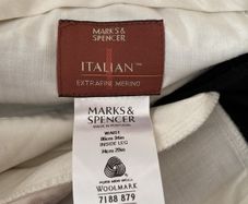 Italian extra fine merino trousers black M& S 34 waist