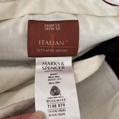 Italian extra fine merino trousers black M& S 34 waist