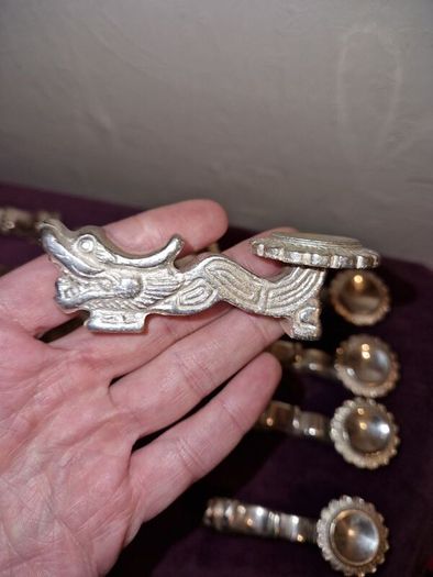 Collection of 11 Vintage Chinese Dragon chopstick and spoon holder