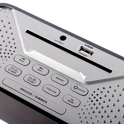Alarm Clock Radio with USB Charging Station