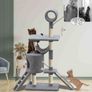 154cm Cat Tree Climbing Tower Scratching Post Grey Image 3