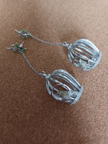 Birds in a cage earrings