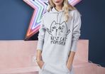 Best cat mom ever cool funny long hooded dress