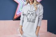 Best cat mom ever cool funny long hooded dress