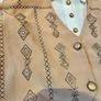 Vintage 80s 90s Style Cropped Waistcoat Blouse Beige & Cream XL / 42 / 14 Image 2