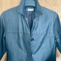 Real genuine leather coat jacket black size S