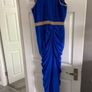 Virgos Lounge Blue Gold Party Occasion Bridesmaid Wedding Prom Maxi Dress Size 8 36 Image 4