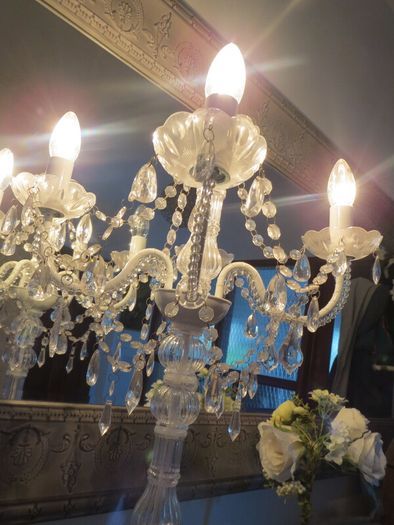 5 arms candelabra shabby chic lamp