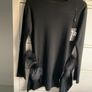 jumper black long statement jumper with fur sides detail and side slits cc fashion l/xlarge Image 5