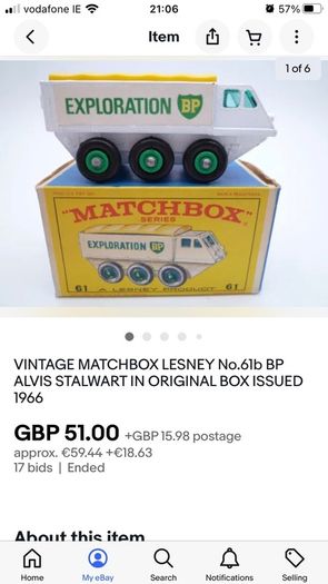 Matchbox 61. Alvis Stalwart BP exploration truck. Mint in box. 1966.
