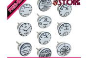 G Decor The Time Clock Assorted Designs Ceramic Door Knobs, Vintage, Shabby Chic, Interior Furniture, Cabinet Cupboard Wardrobe Drawers Pulls Handles 10 Pack (FREE SHIPPING)