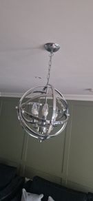 Silver globe pendent light