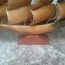 Vintage Cattle Horn Model Sailing Ship Image 5