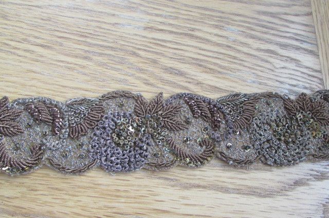 Gold and Beige Beaded Braid for Sale