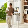 NEW SALE | Standing Desk Adjustable Height, Electric Standing Desk with Starage Bag, Stand up Desk for Home Office Computer Desk Memory Preset with Headphone Hook, Beige,100 x 60 cm Image 2