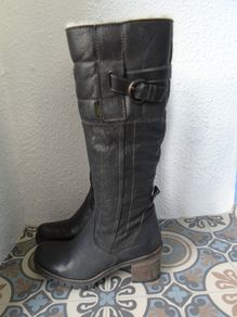 Ladies boots. Sheepskin boots, Size 39. Knee high boots, Black,New