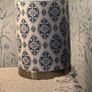 2 large lamps stunning blue /white bronze colour  base rim. 30e each Image 6