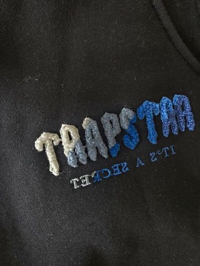 Trapstar Decoded Chenille Hooded Tracksuit Black/Blue/Grey